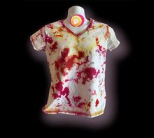 Load image into Gallery viewer, Ice Dyed Red V neck
